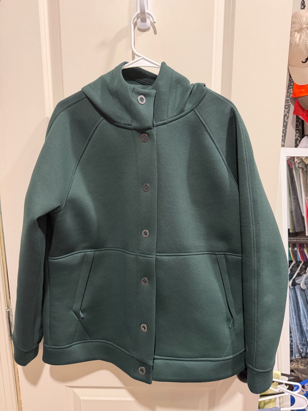 The North Face Women's Dark Green Hooded Snap-Front Jacket